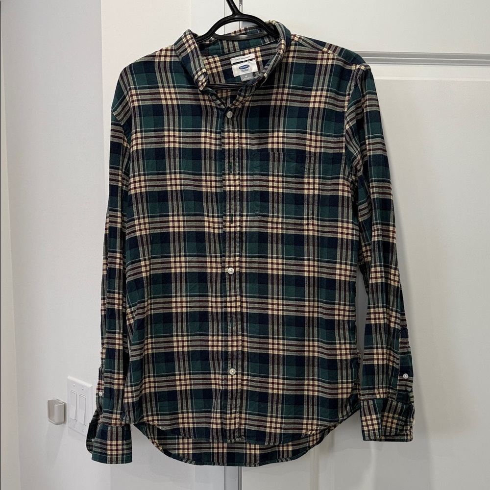 Unisex Plaid Shirt - Green and Cream